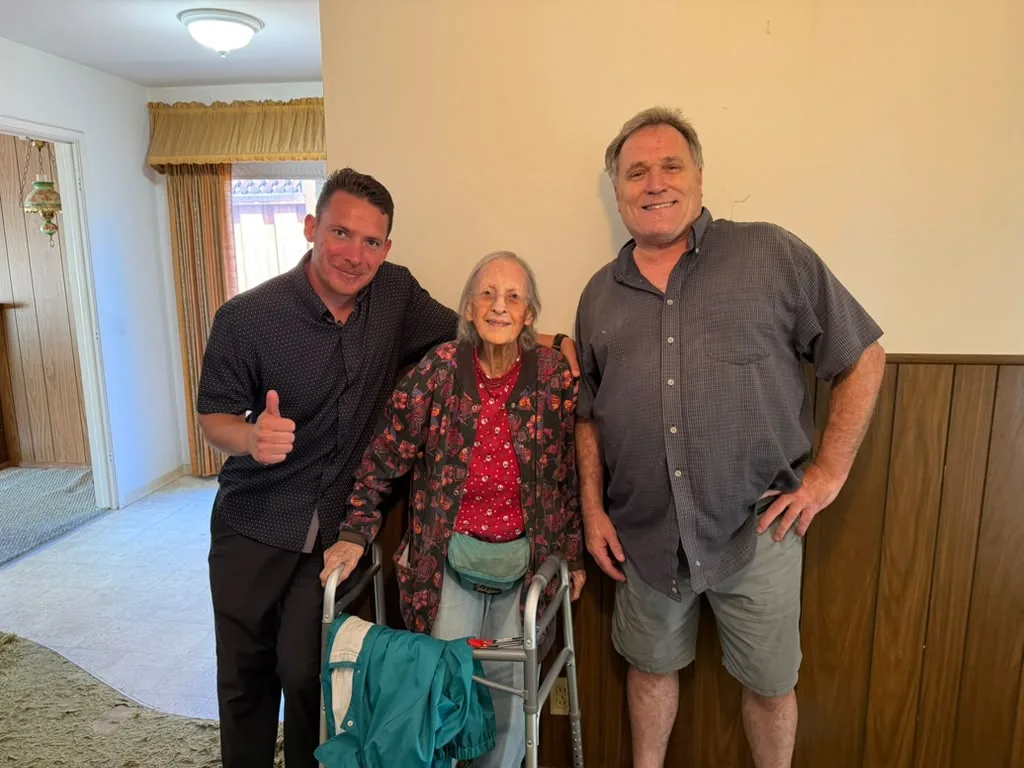 Edward from NextKey Home Offer with a Bay Area homeowner and family member